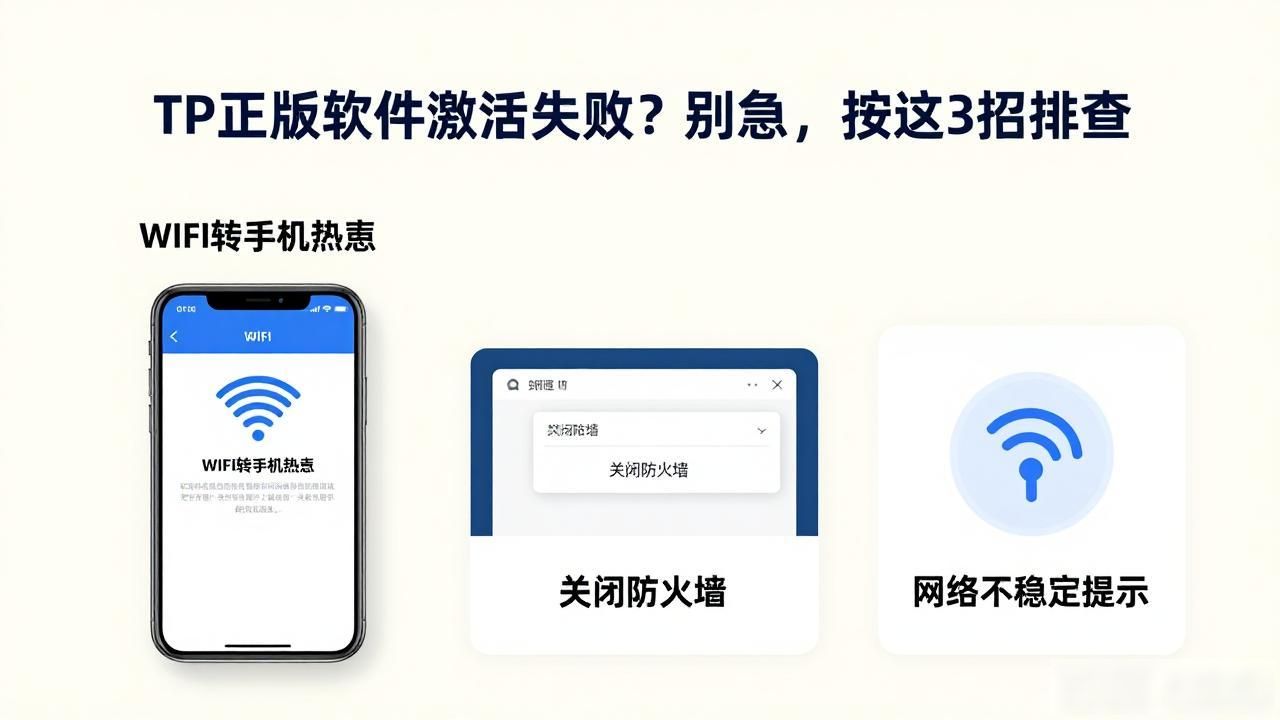 TP正版软件激活失败？别急，按这3招排查