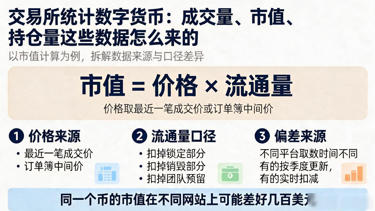 交易所统计数字货币：成交量、市值、持仓量这些数据怎么来的