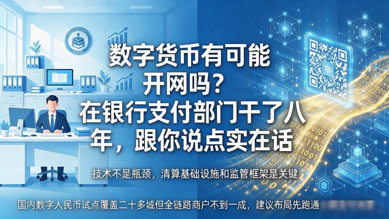 数字货币有可能开网吗？在银行支付部门干了八年，跟你说点实在话