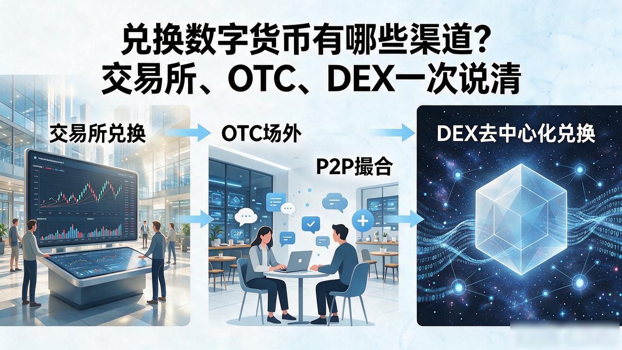 兑换数字货币有哪些渠道？交易所、OTC、DEX一次说清