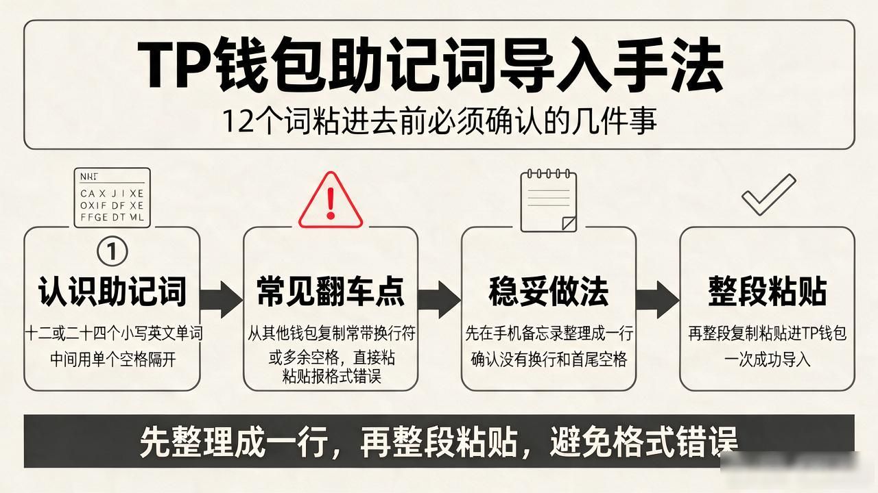 tp钱包助记词导入手法，12个词粘进去前必须确认的几件事