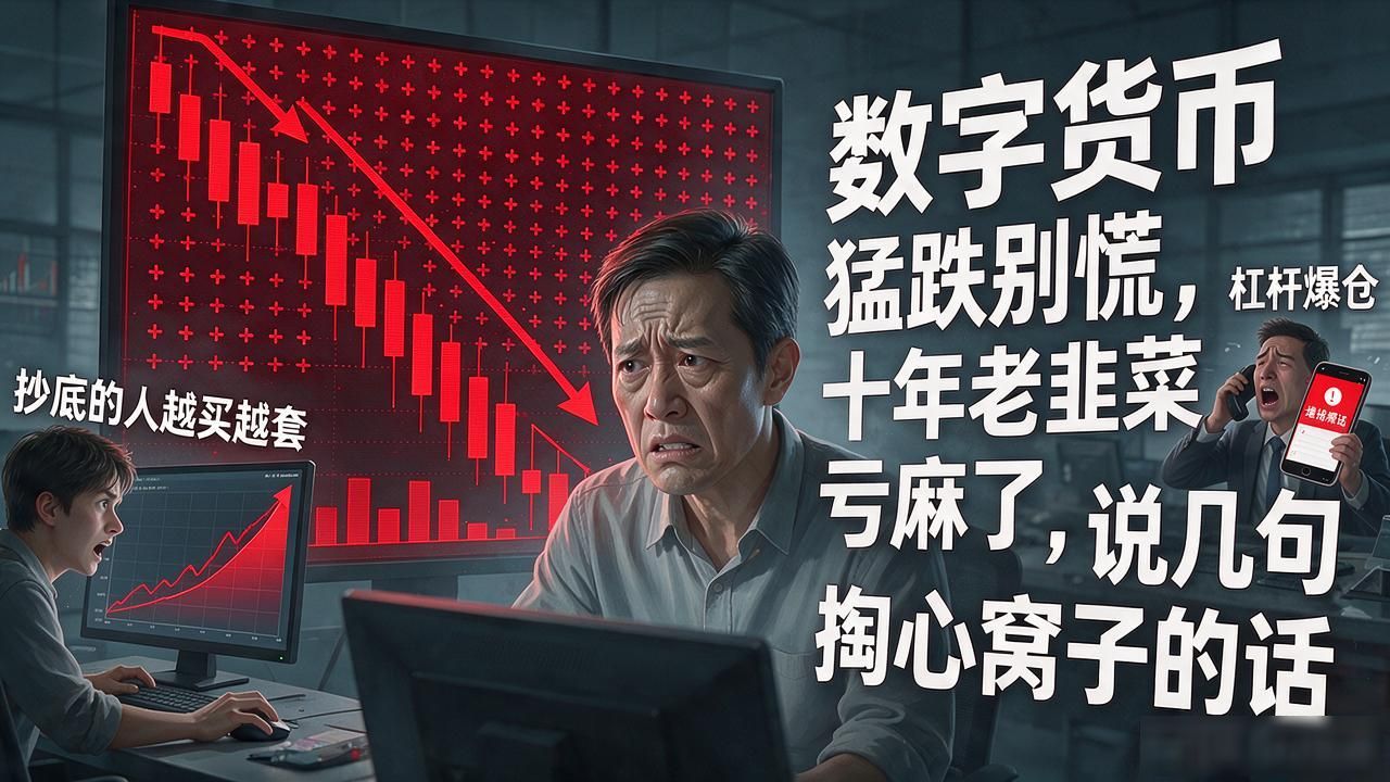 数字货币猛跌别慌，十年老韭菜亏麻了，说几句掏心窝子的话
