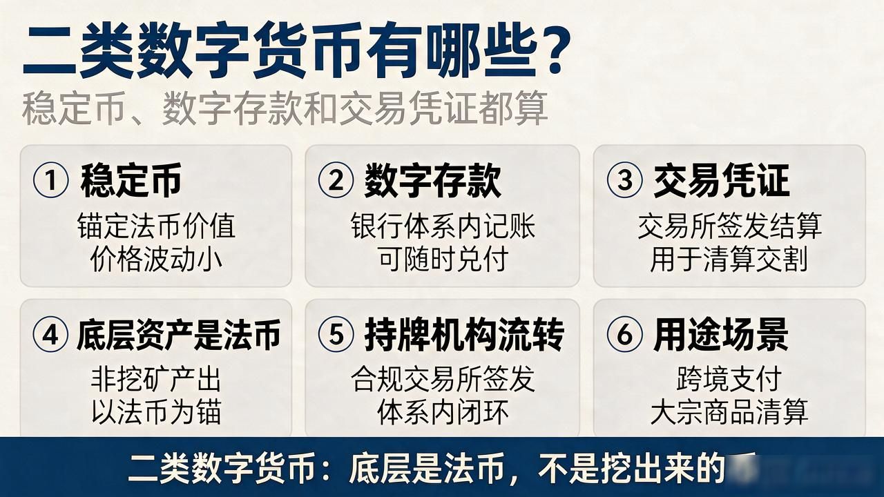 二类数字货币有哪些？稳定币、数字存款和交易凭证都算